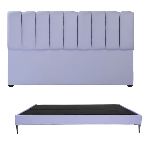 Recámara King Size Kami Lila con Cabecera + Base Cama Slim