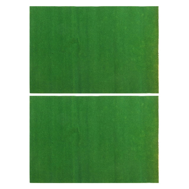 ELAYARD 2Pcs Artificial Grass Mat for Landscape Layout - Green Nylon Mat with Realistic Texture for DIY Enthusiasts