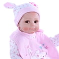 thumbnail image 3 of Muñeca Decdeal Reborn Baby Doll 21 pulgadas Sweet Face Realista Silicona Vinyl Baby Dolls Regalos para niños Set de cumpleaños con babero de conejo (Rosa) Decdeal Muñeca, 3 of 6