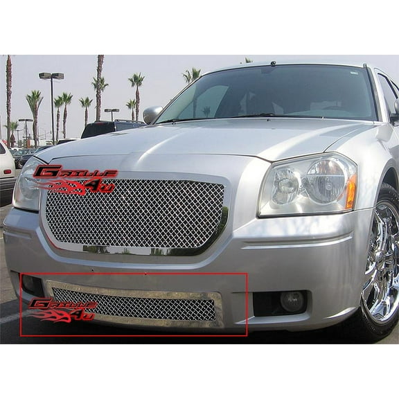 APS Compatible with Dodge Magnum 2005-2007 Lower Bumper Stainless Steel Chrome Mesh Front Grill Grille Insert D75316S