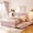 Pink, variant on Queen Size Velvet Upholstered Platform Bed with Twin XL Pull-Out Trundle, Sturdy Slat Support No Box Spring Needed, Gray