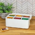 thumbnail image 4 of AuldHome Design Farmhouse Tea Bag Box (White), Vintage Retro Style Enamelware Tea Storage Tin, 4 of 10