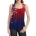 thumbnail image 3 of Women's Patriotic American Flag Tank Top Sleeveless Casual Summer Shirt for Independence Day & Everyday Wear Wine XXL, 3 of 4