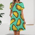 thumbnail image 2 of It's Taco Time! Women's Dress Short Sleeve Summer Sundress Summer Women Clothes, 2 of 7