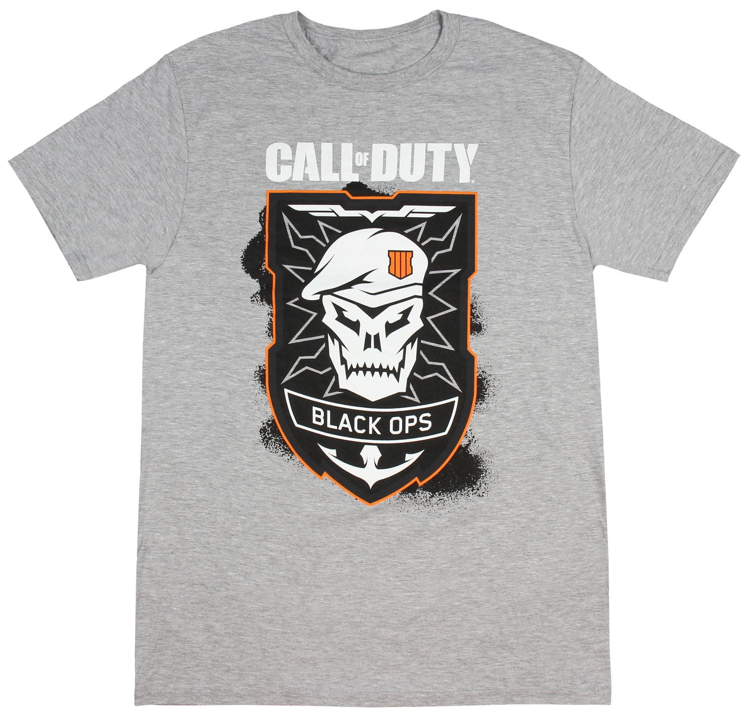 Call of Duty Black Ops 4 shirt Men's Skull Badge Graphic T-Shirt (Small ...
