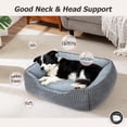 thumbnail image 2 of Washable Dog Beds for Medium Sized Dogs, Cat Beds for Indoor Cats, Rectangle Pet Beds with Anti Slip Bottom, Gray, 30"x24"x9", 2 of 7