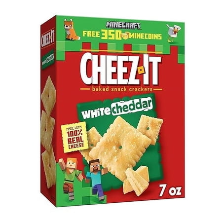 Cheez-It Cheese Crackers, Baked Snack Crackers, Office and Kids Snacks, White Cheddar, 7oz Box (1 Box)