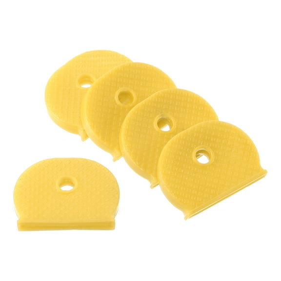 50Pcs Key Cap Cover Tags Keys Identifier Label ID Silicone Sleeve Yellow