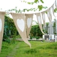 thumbnail image 3 of Hessian Bunting Flags Banner Rustic Burlap Banner Wedding Party Decoration, 3 of 11