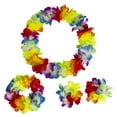 thumbnail image 4 of Accesorios para vestirse con hula y corona grande mejorada para fiestas hawaianas, collar de pétalos de colores festivos, 4 of 4