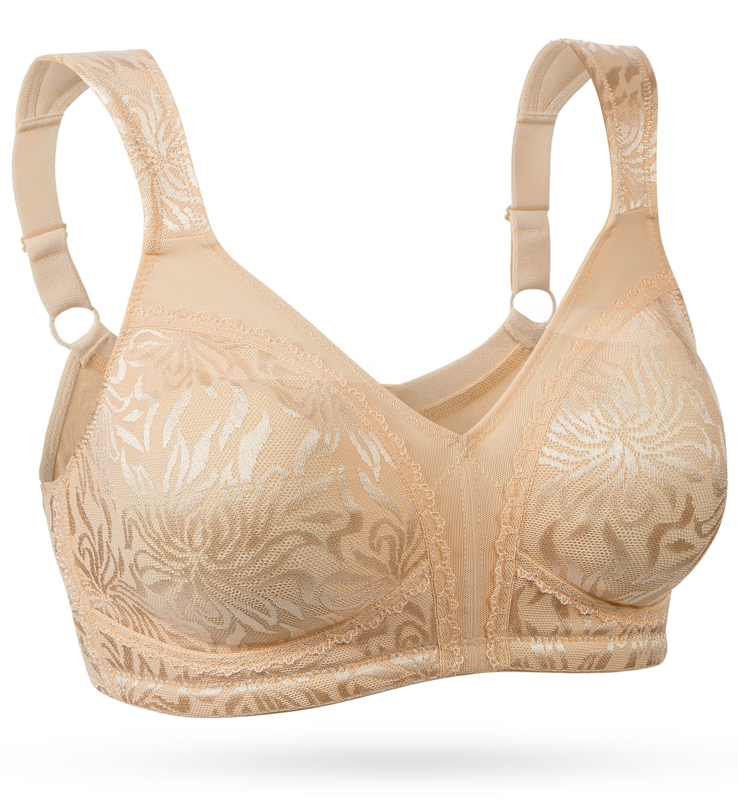 Wingslove Women's Full Coverage Plus Size Bra Non Padded Wireless Minimizer Bra, Dark Nude 36B