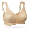 thumbnail image 6 of Wingslove Women's Full Coverage Plus Size Bra Non Padded Wireless Minimizer Bra, Dark Nude 50H, 6 of 9