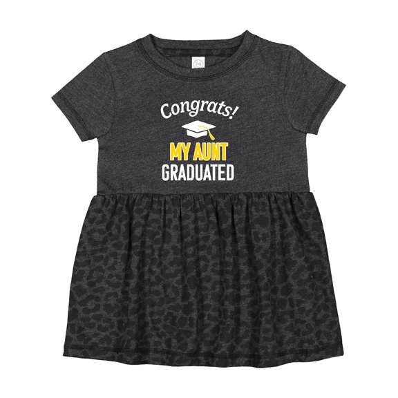 Inktastic Congrats My Aunt Graduated with Cap Girls Baby Dress
