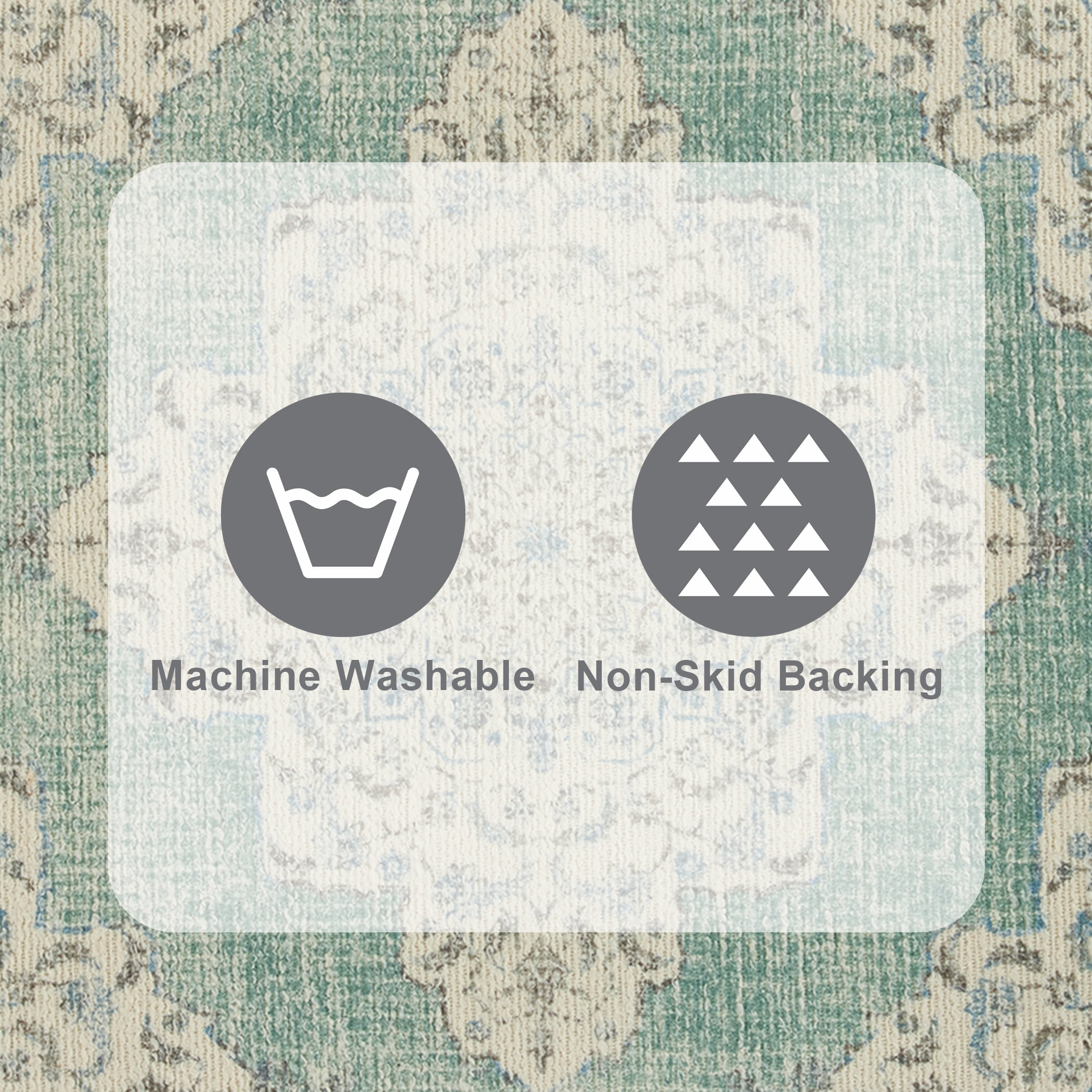 Better Homes & Gardens Kaston Medallion Bath Rug Set, Green River, 2 Piece