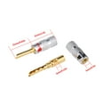 thumbnail image 2 of Amdohai 24K Gold Plated Copper 4mm Banana Plug Black & Red Speaker Connector Audio Amplifier, 2 of 5