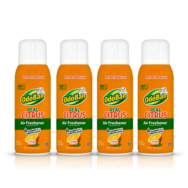 OdoBan Real Citrus Orange Air Freshener 360 Continuous Spray, 10 Ounce