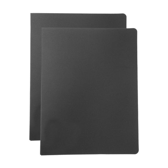 Uxcell B5 Binder Cover, 2 Pcs PP 9 Ring Loose Leaf Binder Protector Round Ring Binder, Black