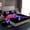 Blue Pink Black, variant on Castle Fairy Baseball Print Bed Sheets,Sport Graffiti Splash King Sheets