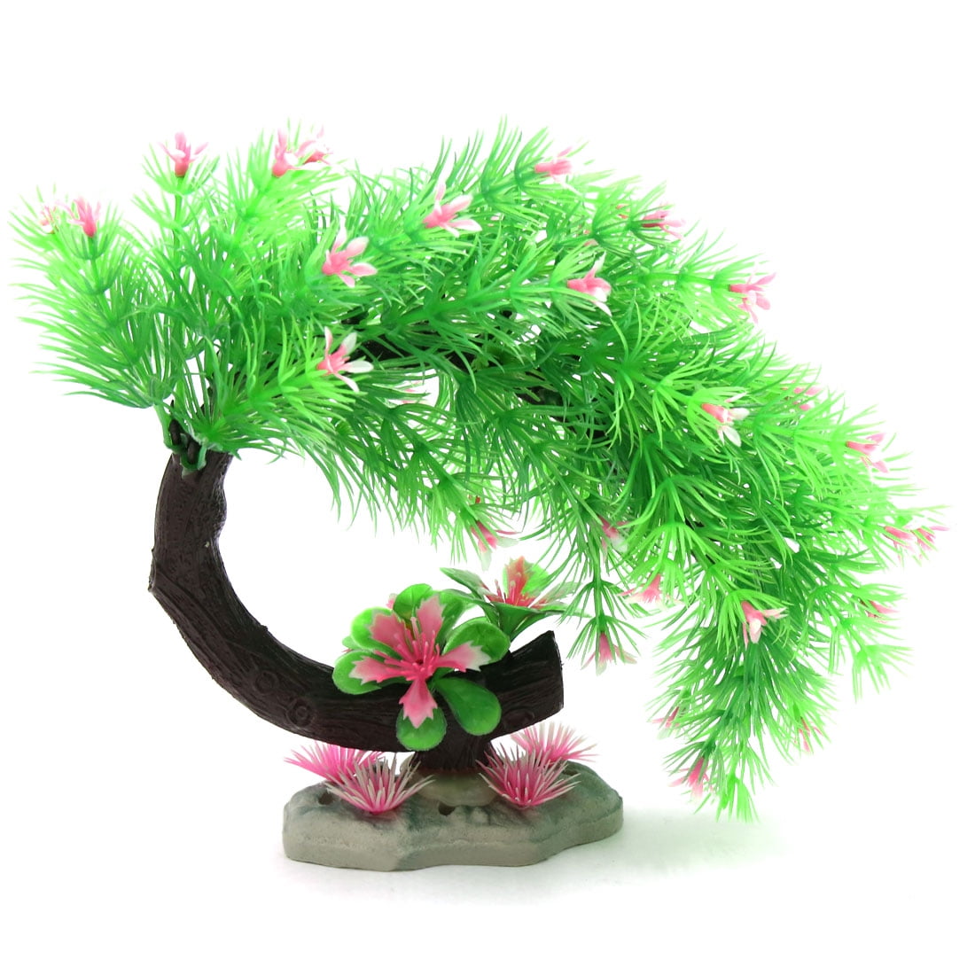 Green Pink Needle Leaves Tree Aquarium Fish Betta Tank