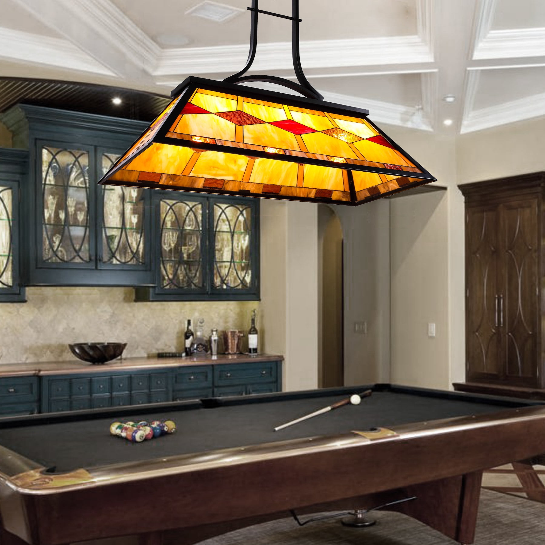 43" Hanging Billiard light Fixture Bar Pool Table Light Retro Style Black Metal 