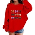 thumbnail image 2 of Auroural Girls Clothes Size 8 Girls Bow Prints Casual Loose Fleece-Lined for Warmth Long Sleeve Tops Kids Sweatshirt Kids Girls Clothes Girls Sweatshirts, 2 of 3