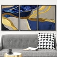 thumbnail image 2 of wall26 Framed Canvas Print Wall Art Set Geometric Gold Blue Granite Landscape Abstract Shapes Illustrations Modern Art Decorative Boho Colorful for Living Room, Bedroom, Office - 24"x36"x3, 2 of 5