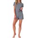 thumbnail image 2 of Conjunto de pijama para mujer INSPIRE CHIC de 2 piezas con camiseta de manga corta y pantalones cortos con volantes, con bolsillo, XS, gris, 2 of 6