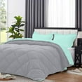 thumbnail image 2 of D.N.G. BEDDINGS 3 Piece Luxury Reversible Diamond Pattern Comforter Set Premium Super Soft, All Season 800 TC, 100% Egyptian Cotton Oversized Super King Size Aqua Blue-Silver Color, 2 of 6