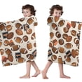 thumbnail image 4 of Beige Footballs and Numbers Pattern Hooded Bath Towel，50"x30" for Ages 3 To 12 Kids, Quick Dry Lightweight Soft Microfiber Hood Beach Towel Cover Up for Kids, 4 of 7