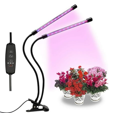 

Grow Light Dual Head Growing Light 9 Dimmable Levels Plant Grow Lights for Indoor Plants Adjustable Gooseneck 3 9 12H Timer 3 Switch Modes