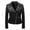 Black, variant on qucoqpe Women's Faux Leather Motorcycle Jacket Slim Short Biker Coat on Clearance