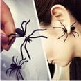 thumbnail image 4 of Grandest Birch 1Pc Halloween Scary Spider Shape Piercing Earring Ear Studs Jewelry Zinc Alloy Black, 4 of 7