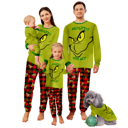 

FUNIER Holiday Family Matching Christmas Pajamas Sets Christmas Monster Letter Print Sizes Baby-Kids-Adult-Pet 2 Pieces Top and Pants Bodysuits Clothes Pajamas Set