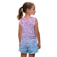 thumbnail image 4 of chaqlin Bling Bling-Color Girls 2 Piece Outfits Sets Sleeveless Tank Top Flare Pants with Pockets Kids Lightweight Shorts Set for 5-14Y, 4 of 7