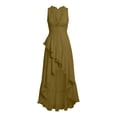 thumbnail image 5 of Tqcoqu Summer Dresses for Women 2026 Dressy Casual Deep V Neck Tank Dress Elegant Flowy Ruffle Sleeveless Sundresses,Army Green Women's S-XXXL, 5 of 7