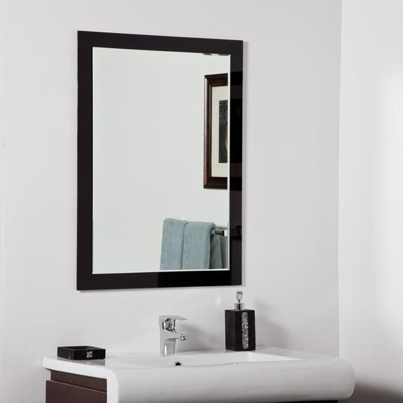 Large 23.6" x 31.5" Rectangular Black Mirror Aris Modern Wall Mirror by Décor Wonderland