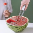 thumbnail image 2 of Watermelon Fork Slicer, Stainless Steel Watermelon Cube Cutter Slicer, Fruit Salad Melon Cutter Creative Kitchen Gadget 1/2pcs, 2 of 5