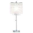 "Silver 20.25"" Deco Glam Clear Crystal Table Lamp, Modern Accent for Living Room and Bedroom