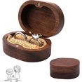 thumbnail image 1 of Zshan Ring, Wooden Box for Wedding Rings, Wooden Engagement Ring Box, Walnut Wood Wedding Ring Box, Engagement Ring Box for Proposal, Engagement, Wedding, Valentine's Day, 1 of 5