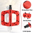 thumbnail image 4 of Zacro Bike Pedals, Nylon Non-Slip Mountain Bike Pedals Platform Bicycle Flat Pedals 9/16" with Wrench, Red, 4 of 9