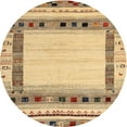 thumbnail image 1 of Ahgly Company Indoor Round Contemporary Chrome Gold Yellow Abstract Area Rugs, 6' Round, 1 of 6