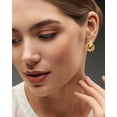 thumbnail image 3 of Celvieroot Gold Hoop Earrings for Women -Chunky Gold Hoop Earrings for Women -Hypoallergenic 18k Gold Plated Earrings -Knot Link Circle Geometric Drop Dangle Earrings Trendy Jewelry Fashion Gifts, 3 of 6