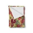 thumbnail image 2 of Vintage Soft Flannel Fleece Blanket, Natural Tropical and Exotic Birds Butterflies Flowers and Pomegranate Illustration, Cozy Plush for Indoor and Outdoor Use, 50" x 70", Beige Red, by Ambesonne, 2 of 5