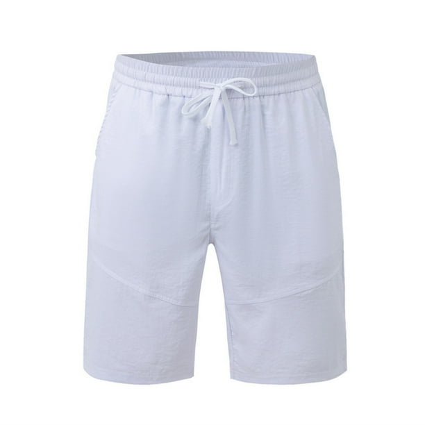 Pantalones cortos ligeros y holgados para hombre: color liso, transpirables, ocio/playa, primavera/verano