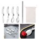 thumbnail image 4 of Juego de 5 unidades de vajilla para exteriores, vajilla con bolsa de almacenamiento, tenedor Spork plegable Saco blanco Cola Vajilla al aire libre, 4 of 8