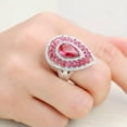 thumbnail image 3 of 8*13mm Rose Red Marquise Cut Water Drops CZ 925 Silver Womens Ring Sz 6 7 8 9 10, 3 of 5