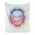 thumbnail image 1 of Landscape Soft Flannel Fleece Throw Blanket, Mandala Look Gradient Colors Nature Sketch Print, Cozy Plush for Indoor and Outdoor Use, 70" x 90", Multicolor, by Ambesonne, 1 of 5