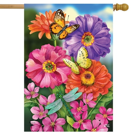 Briarwood Lane Zinnias In Bloom Spring House Flag