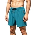thumbnail image 3 of IhhxPro Men's Casual Shorts with Pockets Elastic Waist Swim Trunks Quick-Dry Board Loose Fit Summer Beach Activewear Cotton S-3XL, 3 of 6