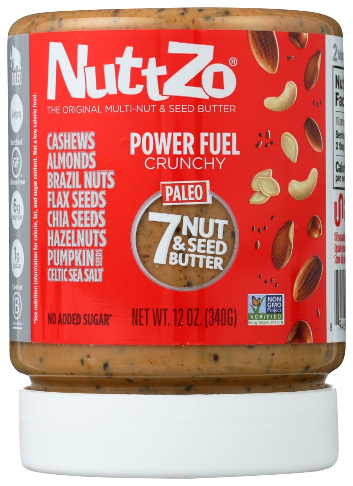 NuttZo Power Fuel Crunchy Mixed Nut Butter Spread,12 oz Jar